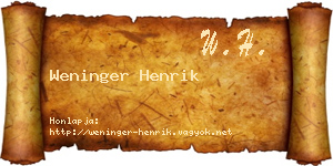 Weninger Henrik névjegykártya