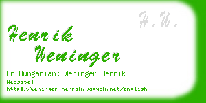 henrik weninger business card